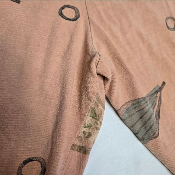 BLUE FISH seashell hand printed drawstring wide leg cropped pajama pants XL - Picture 8 of 12